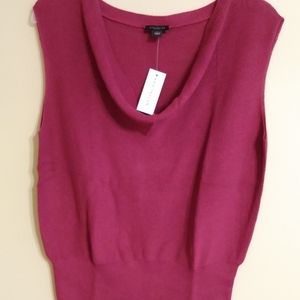 Ann Taylor, burgundy cotton knit top
